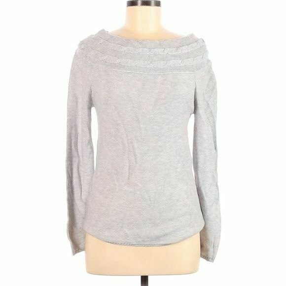 Stitch Fix Fate Sweater Womens Medium Gray Wool Blend Wide Neck Knit Pullover - Picture 1 of 9
